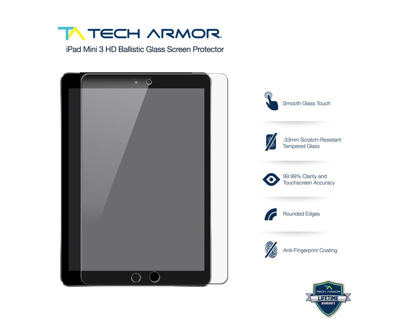 Tech Armor Ballistic Glass Screen Protector Designed for Apple iPad Pro 12.9 Inch ( 2015 and 2017 ) 1 Pack