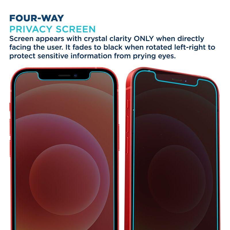Tech Armor 4Way 360 Degree Privacy Film Screen Protector Designed for Apple iPhone 12 mini 5.4 Inch 1 Pack 2020