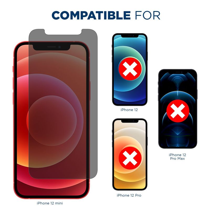 Tech Armor 4Way 360 Degree Privacy Film Screen Protector Designed for Apple iPhone 12 mini 5.4 Inch 1 Pack 2020