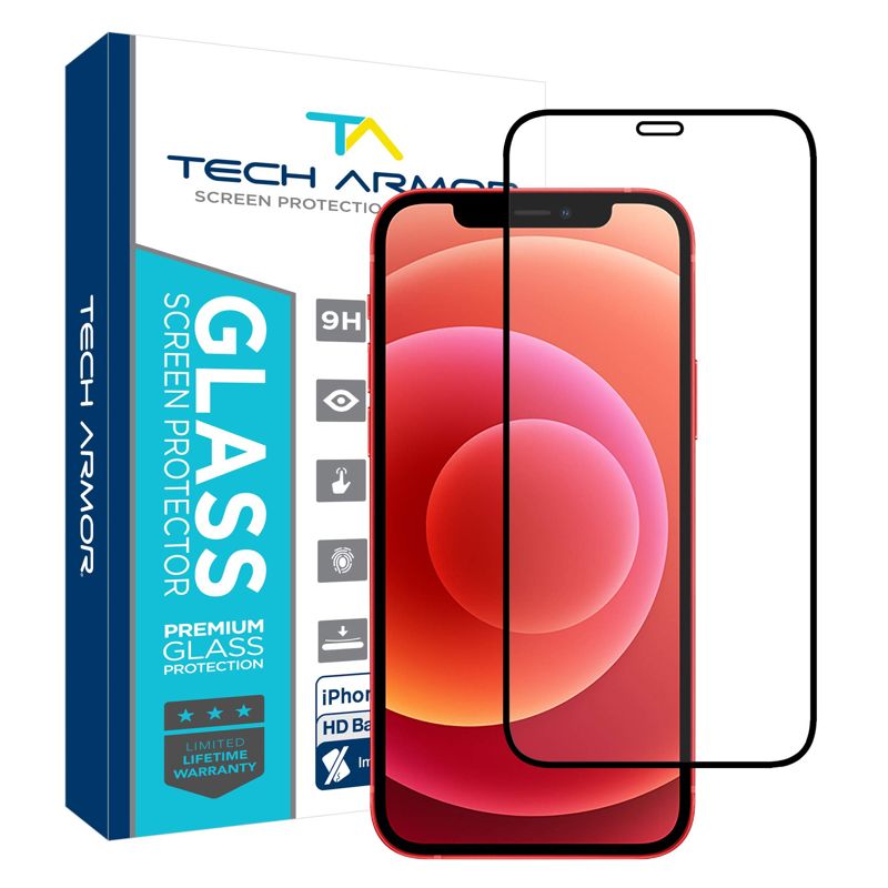 Tech Armor Edge to Edge Glass Screen Protector Designed for Apple iPhone 12 mini 5.4 Inch 1 Pack Tempered Glass Full Protection 2020