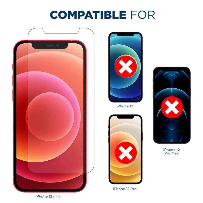 Tech Armor HD Clear Film Screen Protector Designed for Apple iPhone 12 mini 5.4 Inch 4 Pack 2020