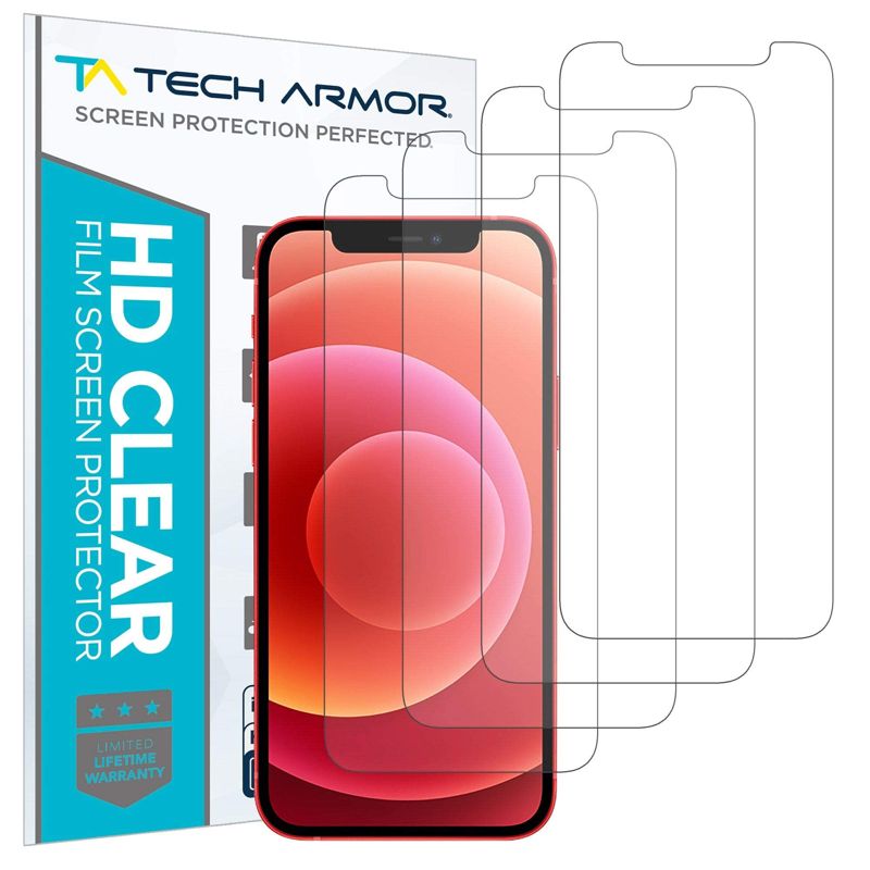 Tech Armor HD Clear Film Screen Protector Designed for Apple iPhone 12 mini 5.4 Inch 4 Pack 2020