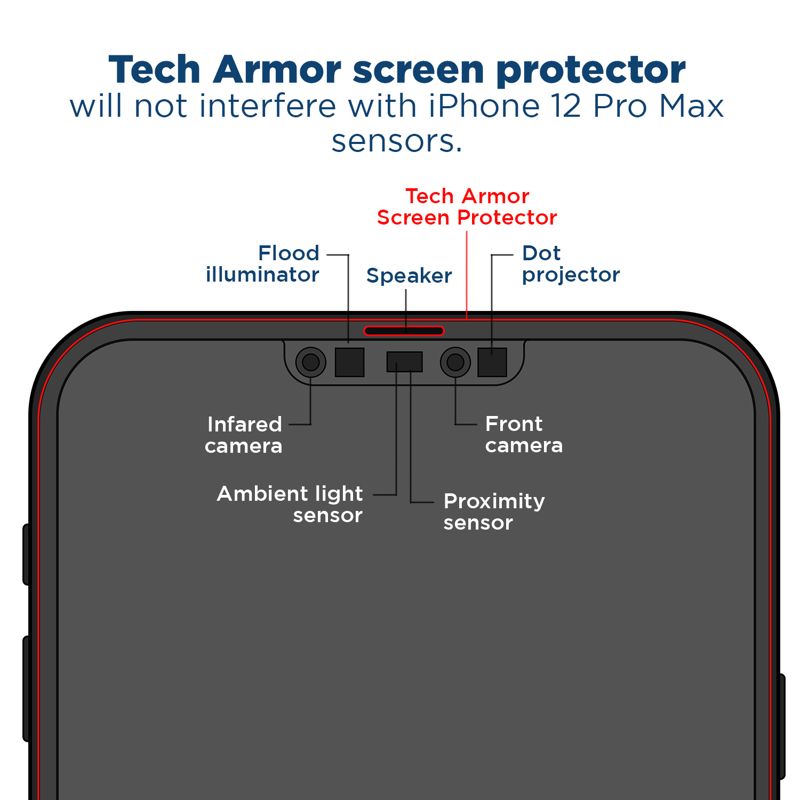 Tech Armor Edge to Edge Glass Screen Protector for Apple NEW iPhone 12 Pro Max 6.7 Inch 1 Pack Tempered Glass Full Protection 2020