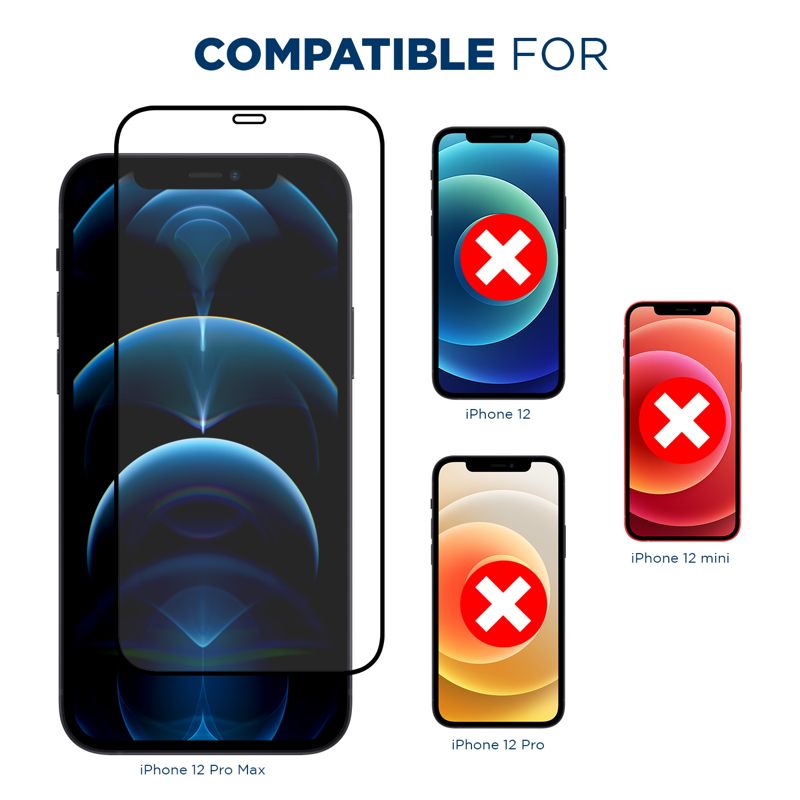 Tech Armor Edge to Edge Glass Screen Protector for Apple NEW iPhone 12 Pro Max 6.7 Inch 1 Pack Tempered Glass Full Protection 2020