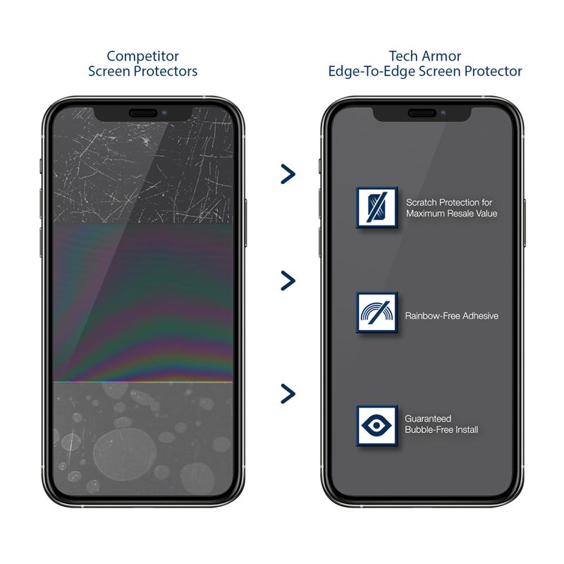 Tech Armor Edge to Edge Glass Screen Protector for Apple NEW iPhone 12 Pro Max 6.7 Inch 1 Pack Tempered Glass Full Protection 2020