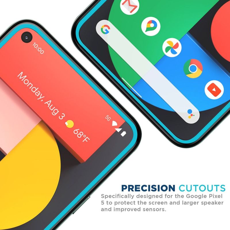 Tech Armor Ballistic Glass 3D Curved Screen Protector Designed for Google Pixel 5 ( 2020 ) 1 Pack Tempered Glass