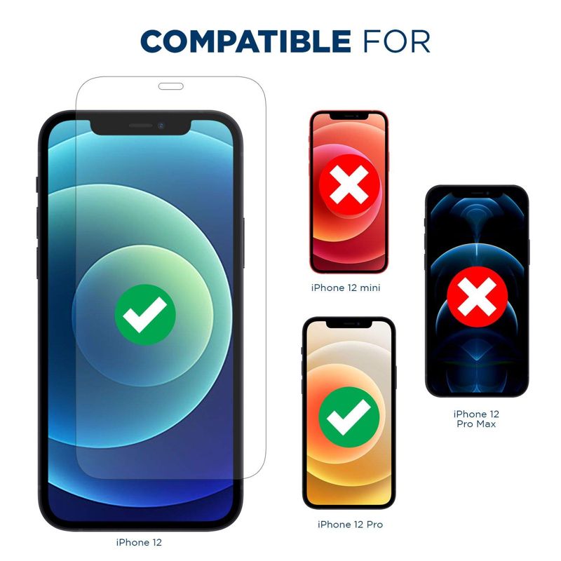 Tech Armor HD Clear Camera Lens Protector and Ballistic Glass Screen Protector Designed For iPhone 12 6.1 Inch 1 Pack Tempered Glass 2020