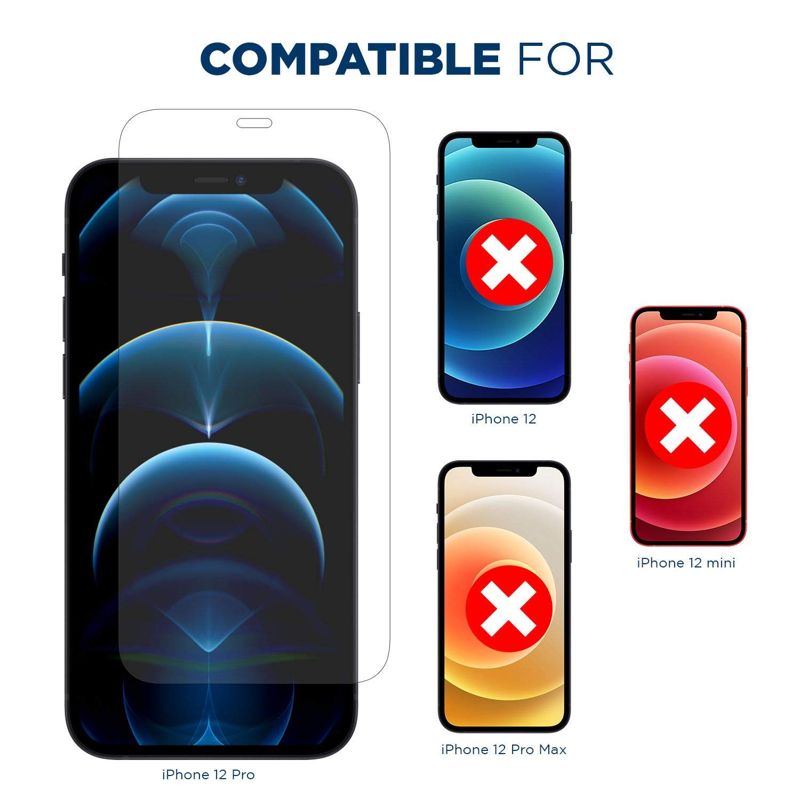 Tech Armor HD Clear Camera Lens Protector and Ballistic Glass Screen Protector Designed For iPhone 12 Pro 6.1 Inch 1 Pack Tempered Glass 2020