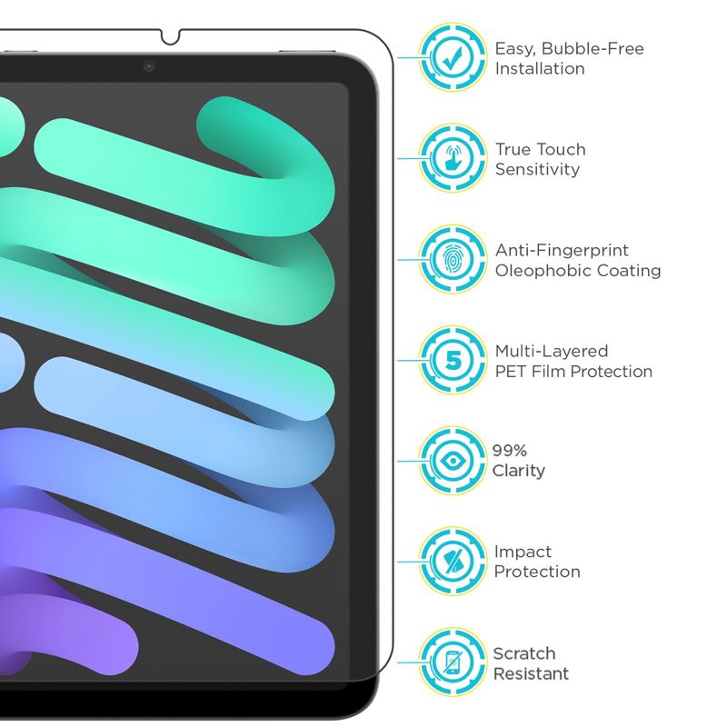 Tech Armor Matte / Anti-Glare Film Screen Protector for Apple NEW iPad Mini 7 (7th Gen, 2024) and iPad Mini 6 (6th Gen, 2021) 8.3 Inch 3 Pack