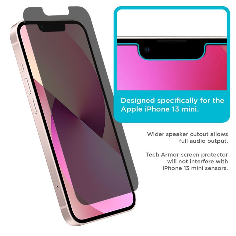 Tech Armor 4Way 360 Degree Privacy Film Screen Protector Designed for Apple NEW iPhone 13 mini 5.4 Inch 1 Pack 2021