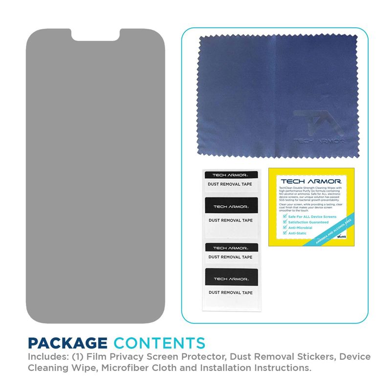Tech Armor 4Way 360 Degree Privacy Film Screen Protector Designed for Apple NEW iPhone 13 mini 5.4 Inch 1 Pack 2021
