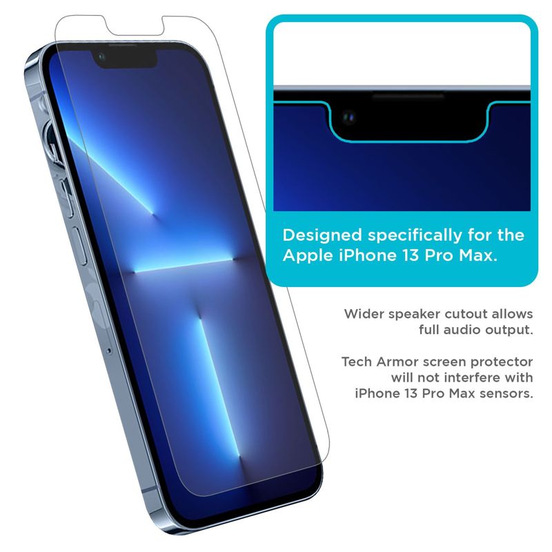 Tech Armor Matte Anti-Glare / Anti-Fingerprint Film Screen Protector Designed for Apple NEW iPhone 13 Pro Max 6.7 Inch 3 Pack 2021