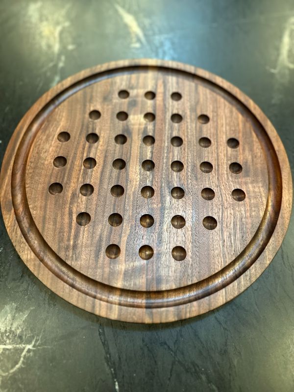 Marble Solitare Game (11 inch - Black Walnut )