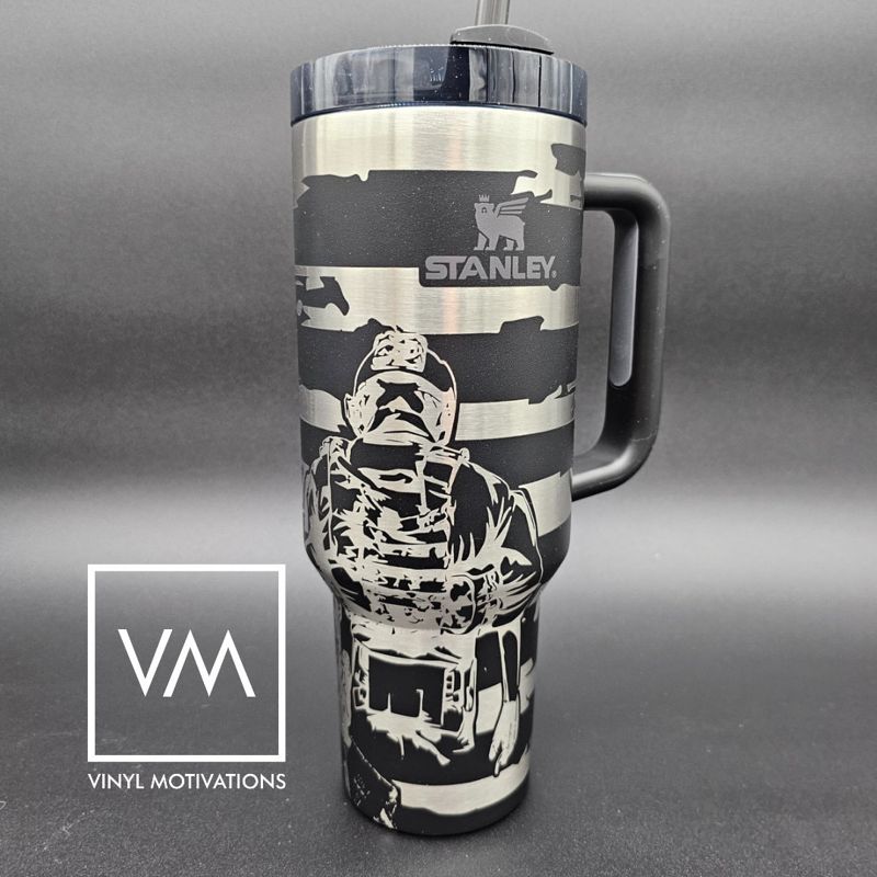 Lady Liberty Tumbler Engraved Stanley Quencher 40oz (30oz Cream)
