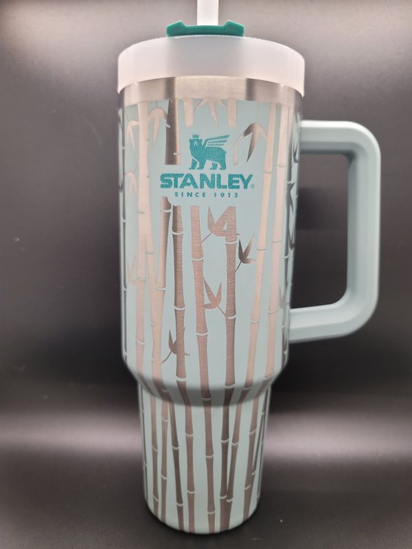 Zen Bamboo Tumbler Engraved Stanley Quencher 40oz (Cream 30oz)