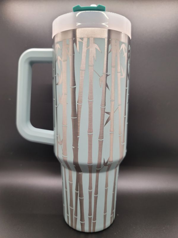 Zen Bamboo Tumbler Engraved Stanley Quencher 40oz (Cream 30oz)