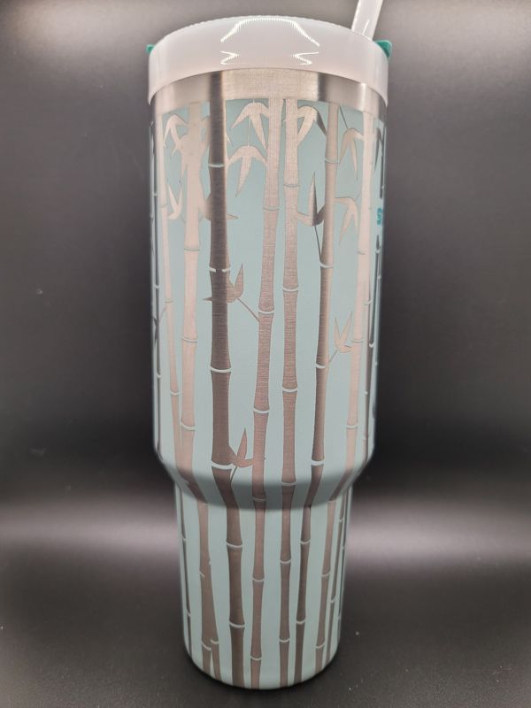 Zen Bamboo Tumbler Engraved Stanley Quencher 40oz (Cream 30oz)