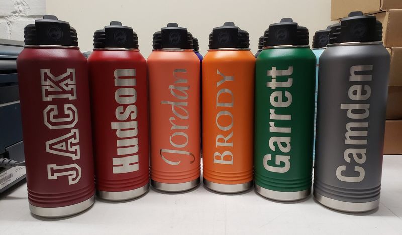 32oz Water Bottle with Straw (Red)