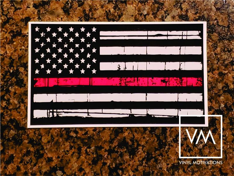 Thin Red Line Car/Window Decal (1)