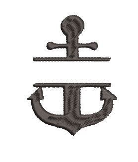 Split Anchor Machine Embroidery Design