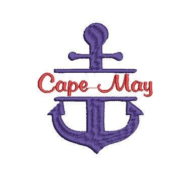 Split Anchor Machine Embroidery Design