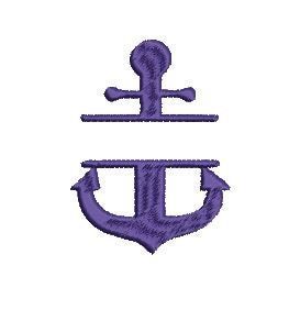 Split Anchor Machine Embroidery Design