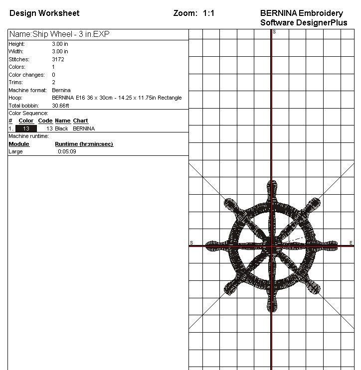 Ship Wheel Machine Embroidery Design, Boating, Sailing, Nautical, Pirate, Coordinates, Ocean, Beach, Sea Life