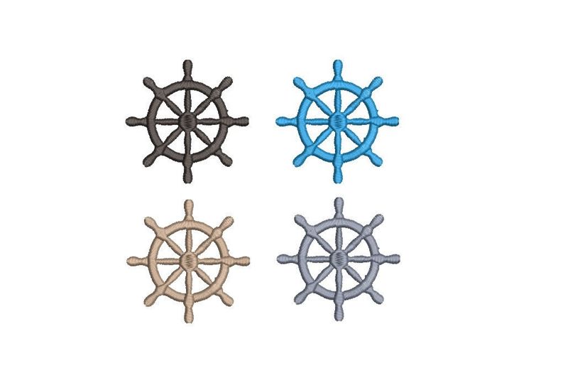 Ship Wheel Machine Embroidery Design, Boating, Sailing, Nautical, Pirate, Coordinates, Ocean, Beach, Sea Life