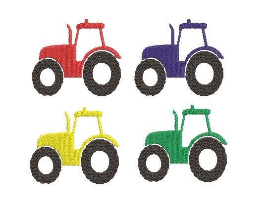 Farm Tractor Machine Embroidery Design, NOT A PATCH, 4 Sizes Farm Tractor Designs, Farmer, Tractor, Farm, Farmhouse