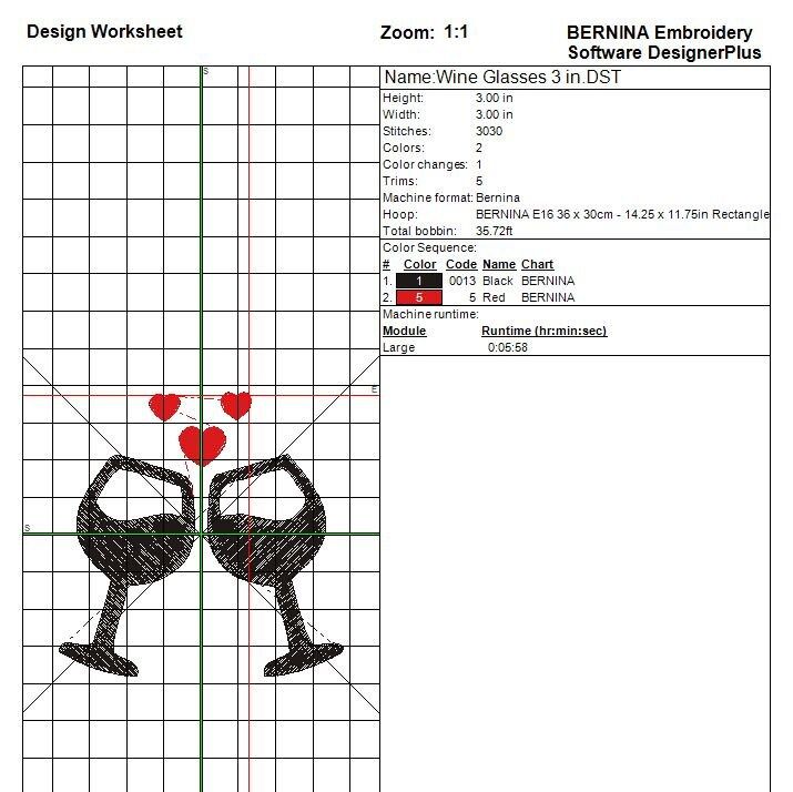 Wine Glasses with Hearts, Machine Embroidery Design, 3 Sizes, Wine Designs, Cook, Kitchen, Bakery, Apron Design, Wine Lovers, Merlot